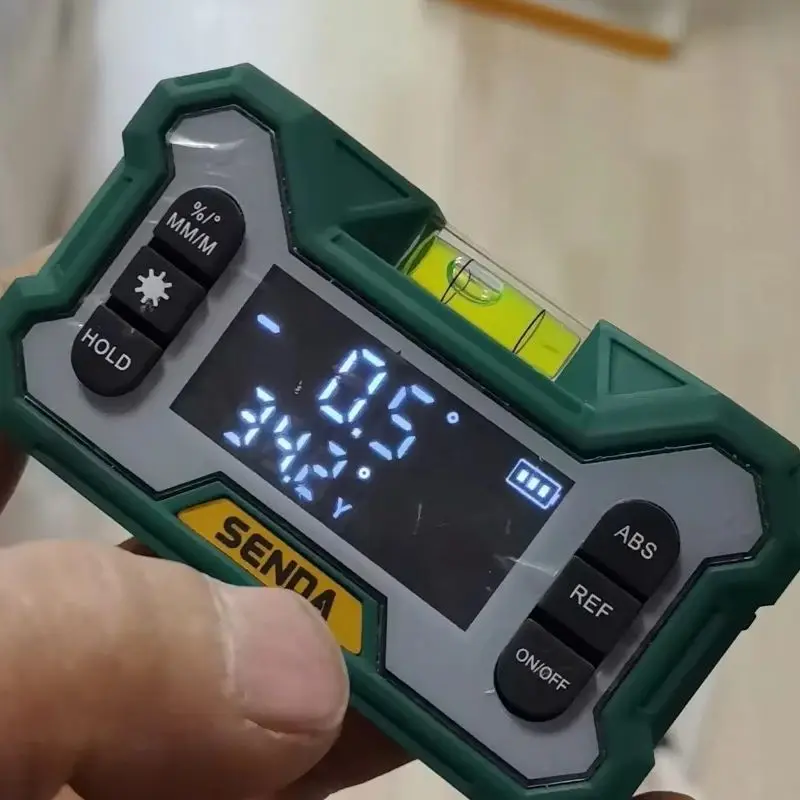 Laser Digital Inclinometer Double Side Strong Magnet Cross Laser Marking Incline Box High Precision Electronic Level Measuring