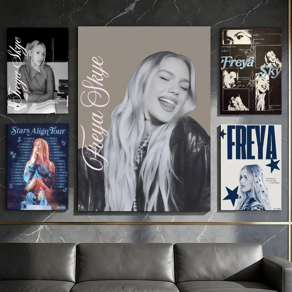 F-Freya S-Skye Poster Waterproof Peel & Stick Wall Sticker Self Adhesive Art Decor For Living Room Bedroom