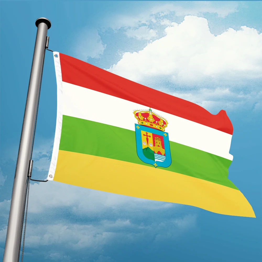 Bandera española de La Rioja, Bandera de poliéster de 3 pies x 5 pies, 90x150cm, doble penetración, resistencia personalizada para interiores y exteriores