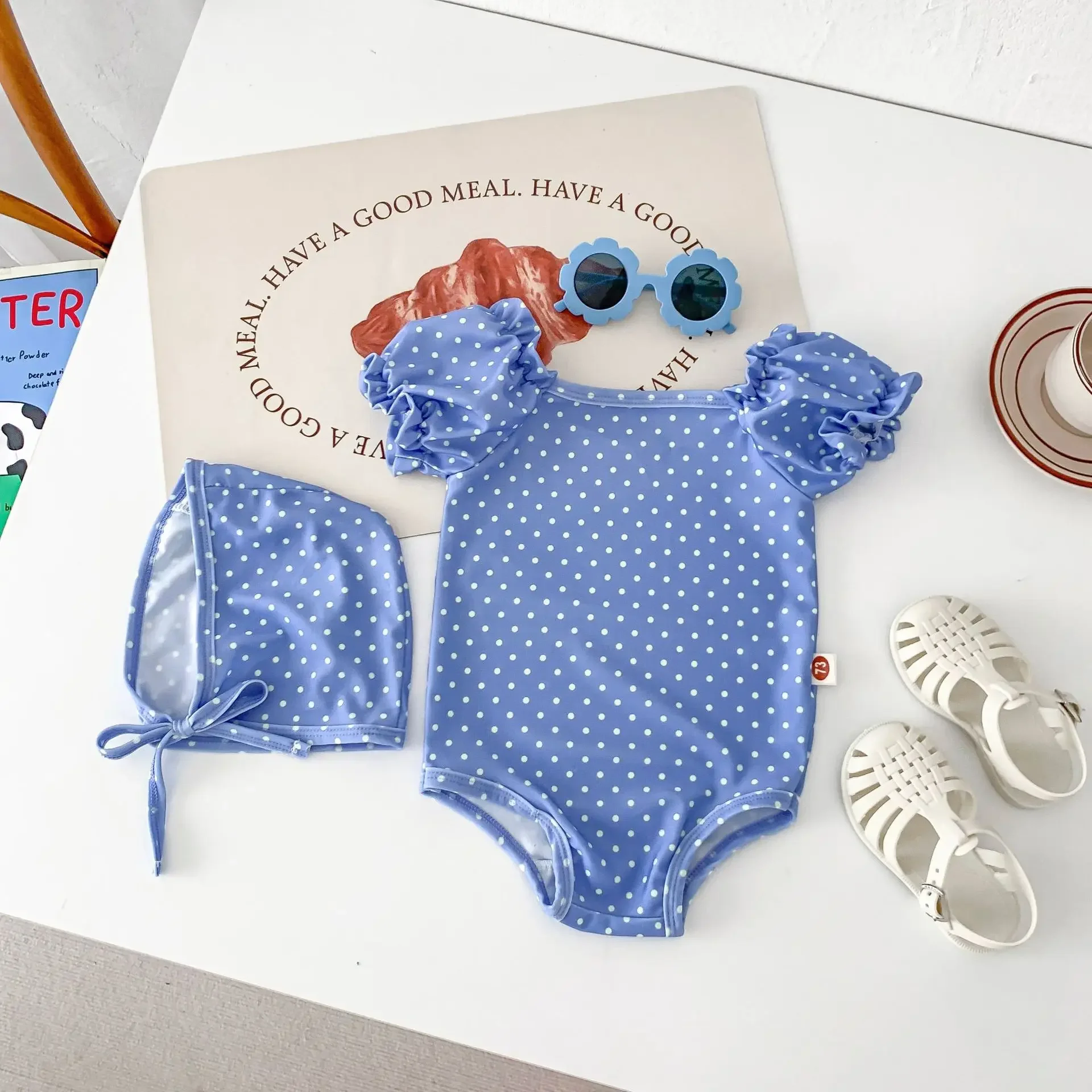 ZOETOPKID 2-teiliges Set Sommer-Baby-Badeanzug mit Schwimmkappe, Einteiliger Badeanzug für Mädchen, Schnelltrocknender Strand-Badeanzug für Draußen – Detail 13