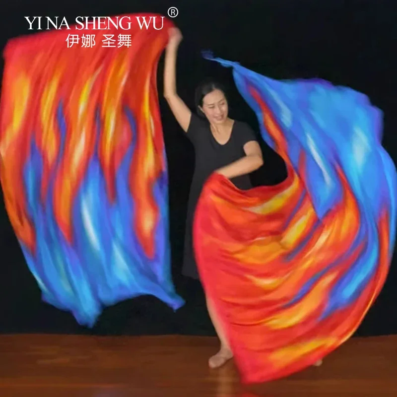 لهب مع العصي التلسكوبية اكسسوارات الرقص الشرقي الدعائم قضبان قابلة للتطوير أعلام نصف دائرية خفيفة الوزن المحمولة الشيفون #2