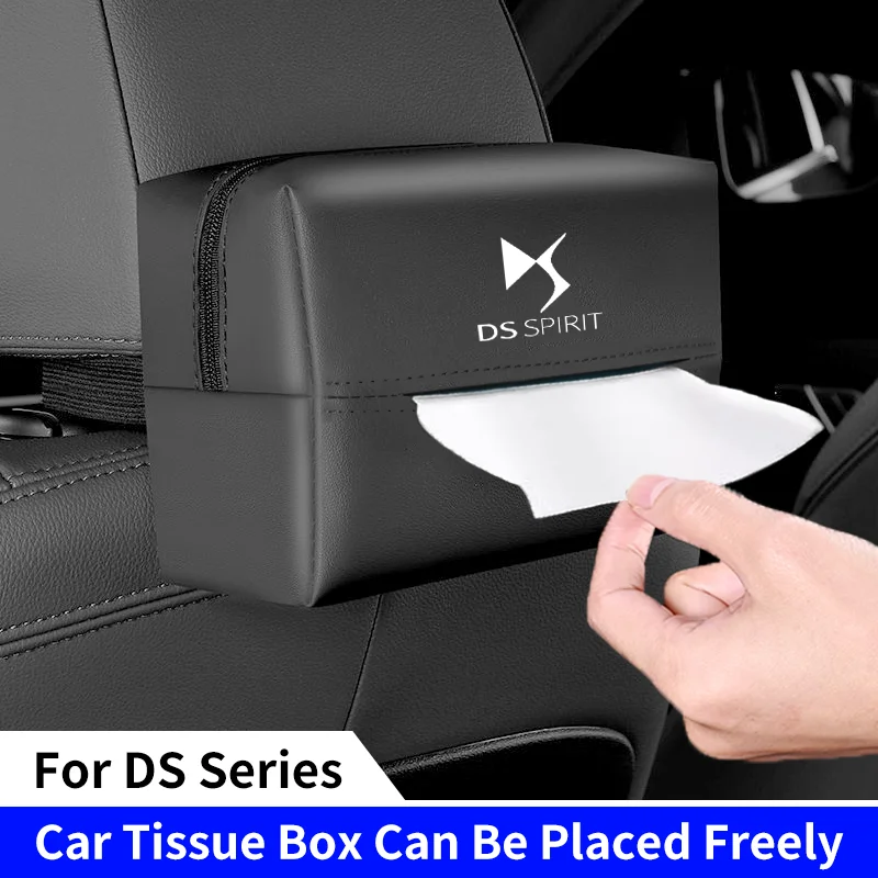 Car Seat Back Tissue Box For DS SPIRIT DS3 DS4 DS5 DS6 DS7 150e 5LS Sun Visor Armrest Box Hanging Tissue Organizer Storage Bag