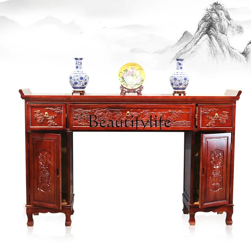 

Zhongtang Solid Wood Altar Hall Tribute Table Chinese Buddhist Hall Table Camphor Wood Altar