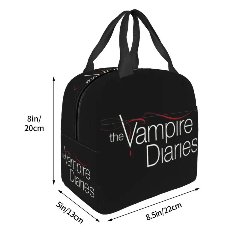 The Vampire Diaries Insulated Lunch Bags for Work School Somerhalder Waterproof Thermal Cooler Lunch Box Women Children