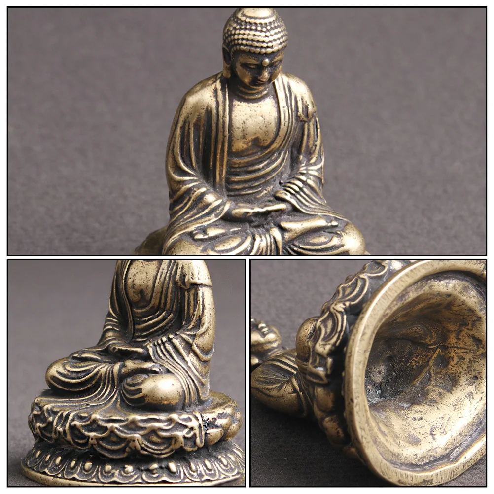

Buddha Statue nament Decorations Figurine Brass Zen Home Office Decoration Mini Zen Buddha Statue Southeast Asian