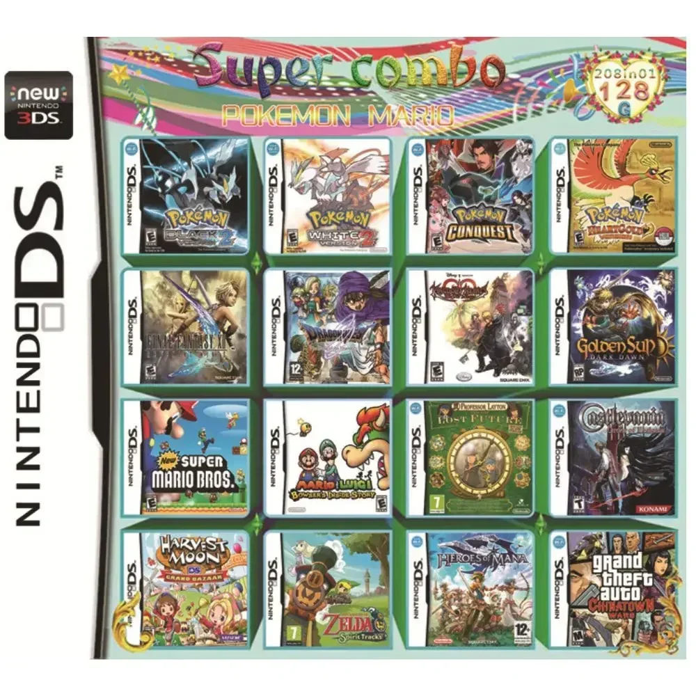 4300In 1 Series Compilation Classic Game Version NDSL DS 2DS 3DS Video Cartridge Console Card English Language