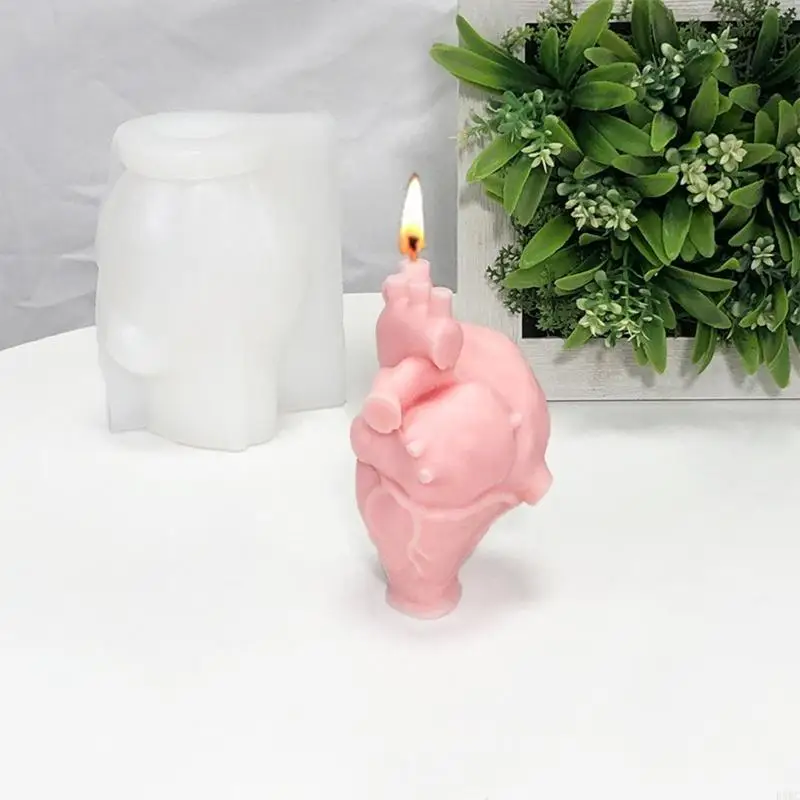 

R3MC Diy Heart Mold Handmade Soap Gypsum Ornament Silicone Mold