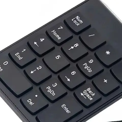Teclado Numérico con Cable, 18 Teclas, Tipo USB, Teclado Numérico Externo, Mini Teclado Numérico Portátil para Laptop