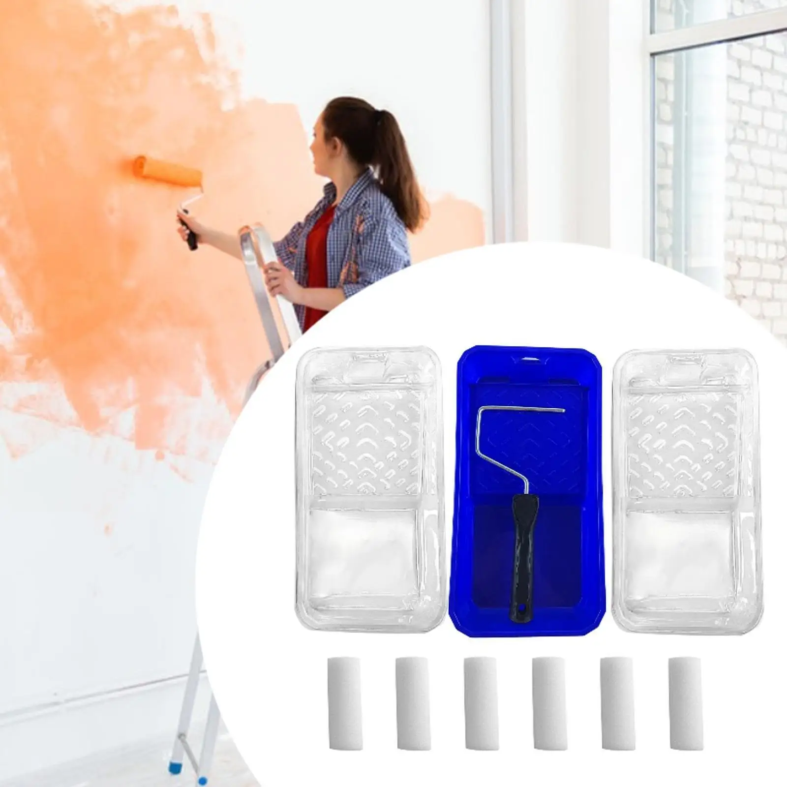 Paint Roller Kit with Tray Wear Resistant Premium Professional Multipurpose view 2