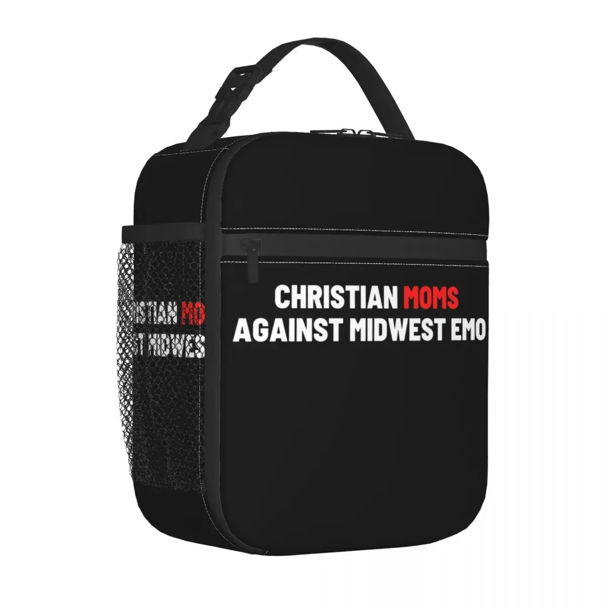 Christian Moms Against Midwest Emo Resuable Lunch Boxes for Women Leakproof Cooler Thermal Food Insulated Lunch Bag Student