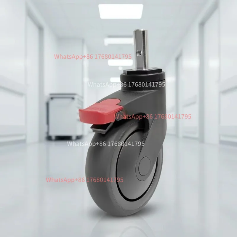 medical caster wheel 5‑Inch TPR Nylon Silent Casters Fully Locked Brake For Hospital Equipment & Instruments