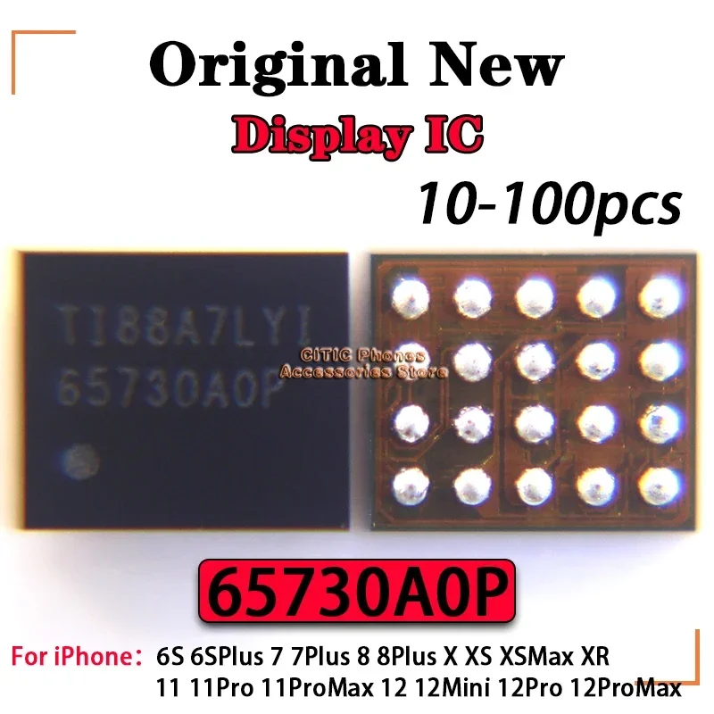 

10-500pcs New Original 65730 AOP TPS65730A0P U5600 LCD Display IC Chip BGA-20 For iPhone 6S 7 8 Plus X XS XR 11 Pro Max 12 Mini