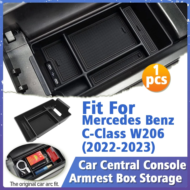 

2022 2023 For Mercedes Benz C Class W206 C200 C220 Center Console Organizer Tay Armrest Storage Box Interior Accessories