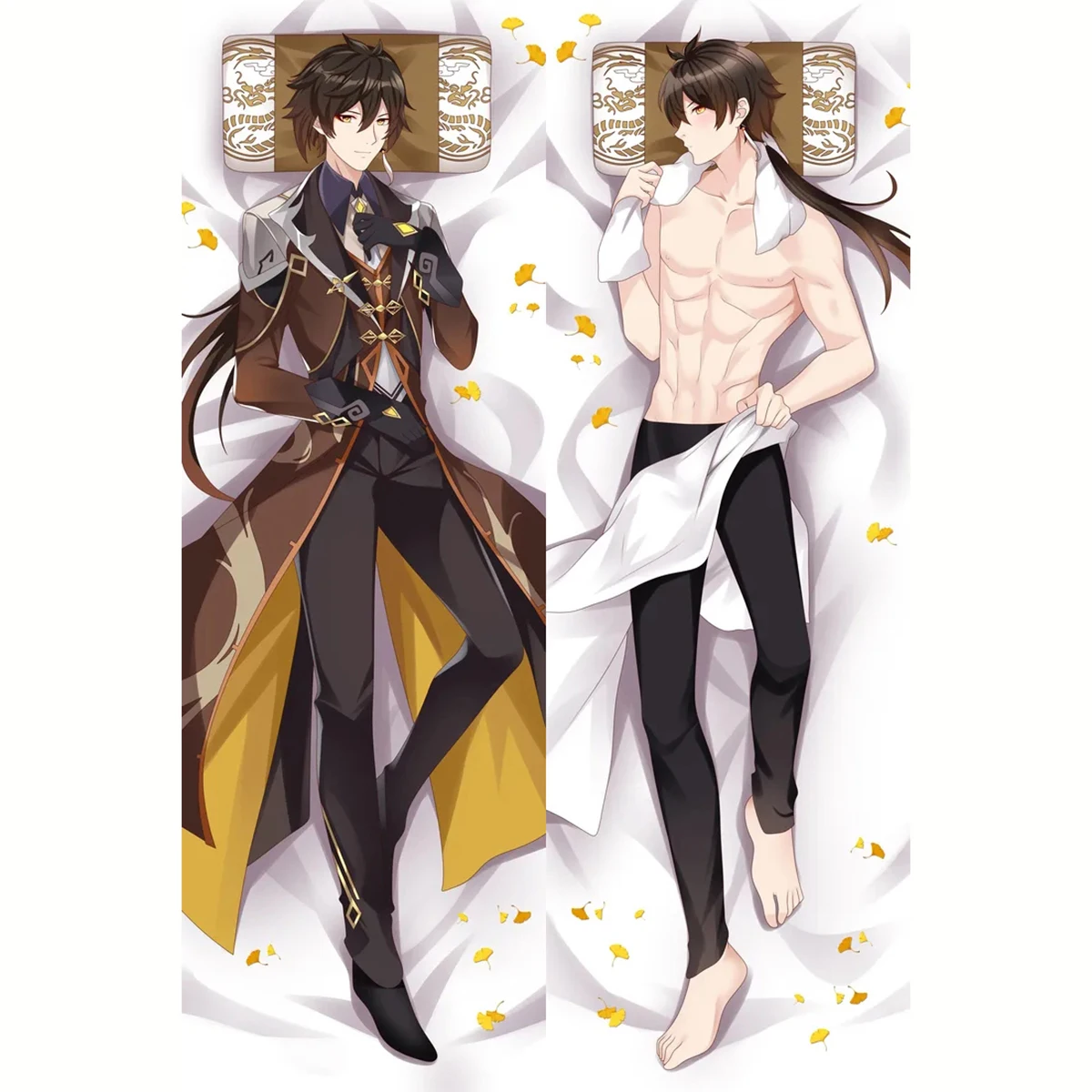 Genshin Impact Zhongli Morax Dakimakura Hing Body Cushion Cover Cool Male Otaku Bedding Pillow Case