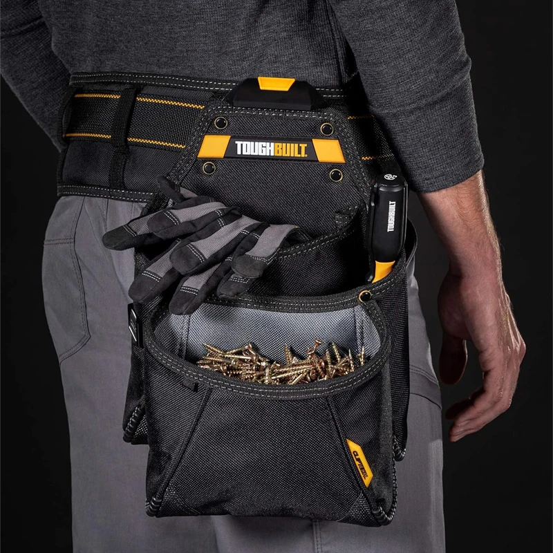 TOUGHBUILT TB-CT-03 Multi-Pocket Organizer Tool Supply Pouch Durable Wear-resistant ClipTech Hub & Work Belts Tool Bag