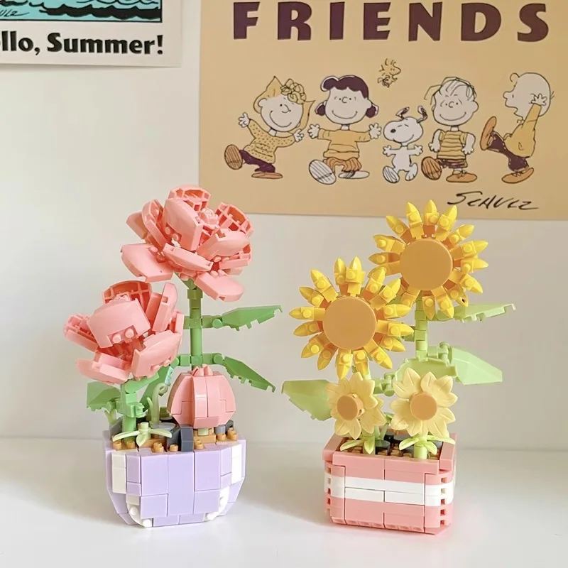 

Flower Bouquet Mini Building Blocks Set Mini Blocks for Kids Girls 7 To 12 Years Old Bricks Educational Children Puzzle Game Toy