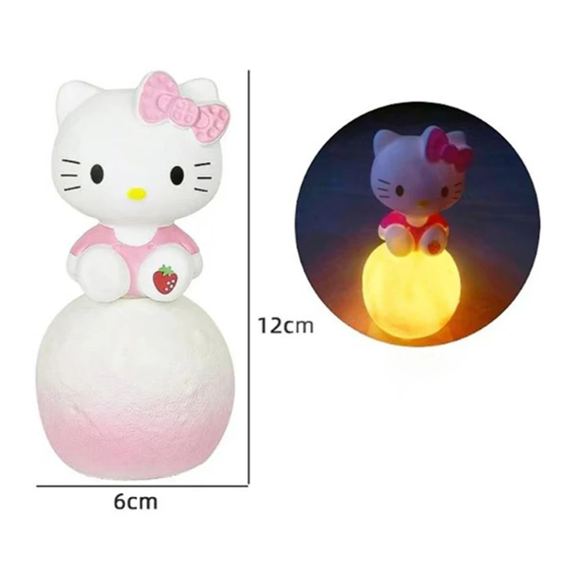 

Anime Sanrio Hello Kitty Kuromi Cinnamoroll Night Light Glowing Children Toy Bedside Lamp Kawaii Cute Children Kid Birthday Gift