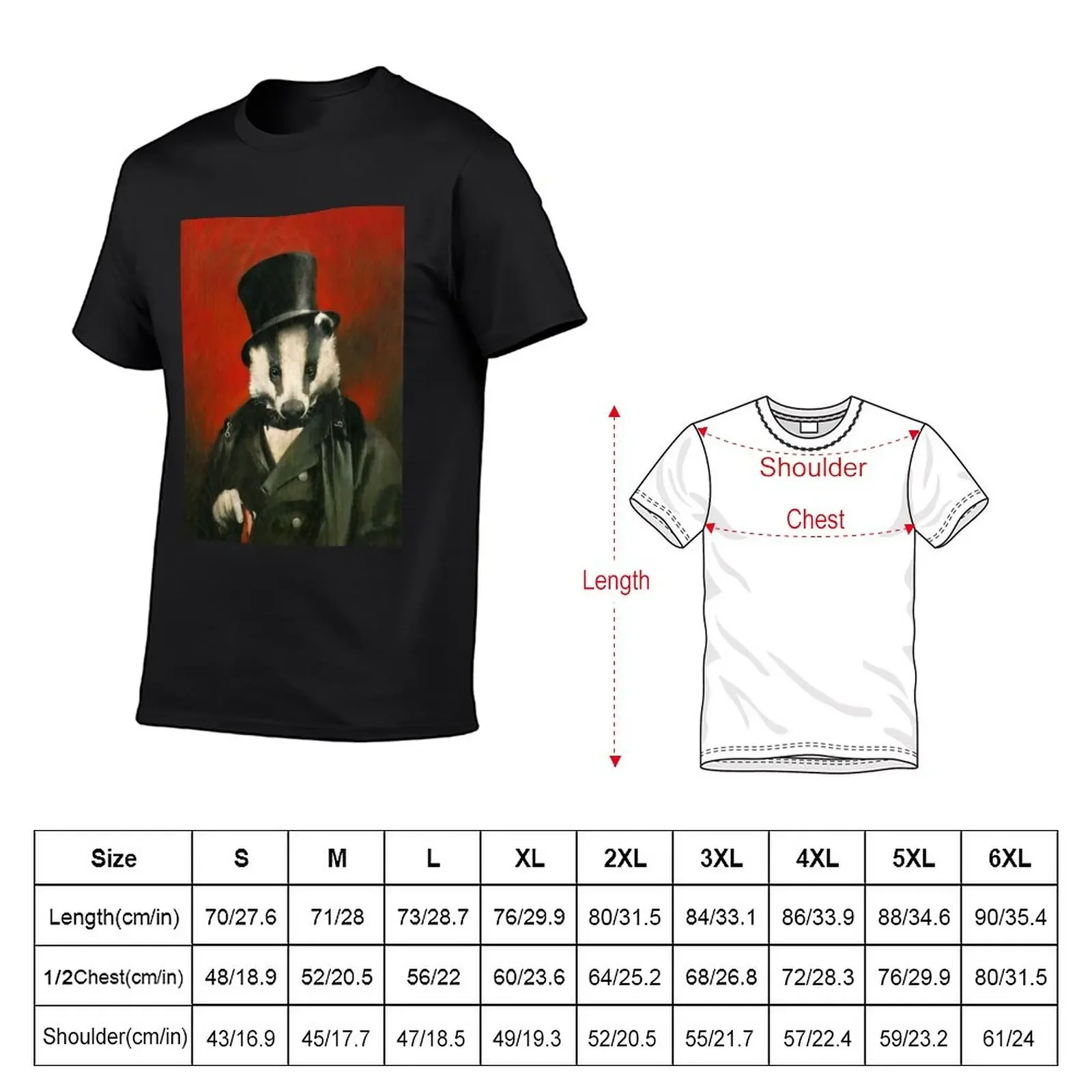 Victorian Mr Badger T-Shirt kawaii clothes plus size tops quick drying t shirts men