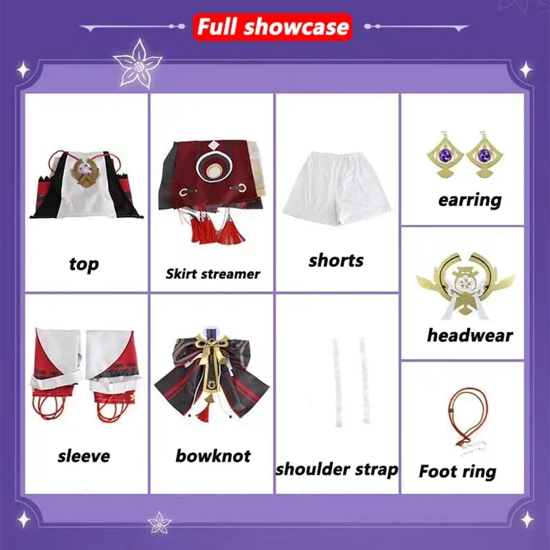 Yae Miko Cosplay Costume Game Genshin Impact Yae Miko Cosplay Genshin Dress Wig Outfit Halloween Costumes for Women Adult