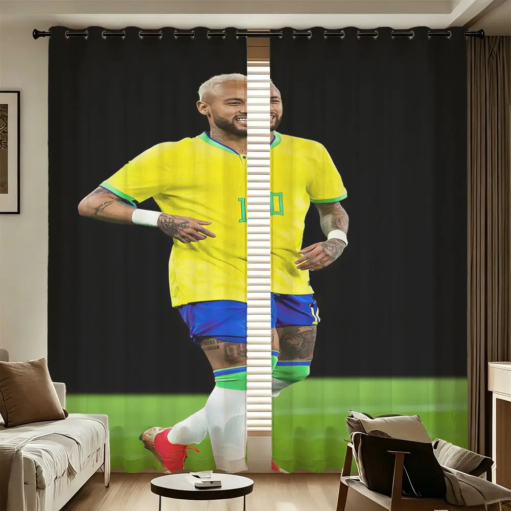 Blonde Athlete Uniform Printed Curtains 2 Panels Light Blocking Rate 85% Darkening Sports Lover Leisure Room Shade