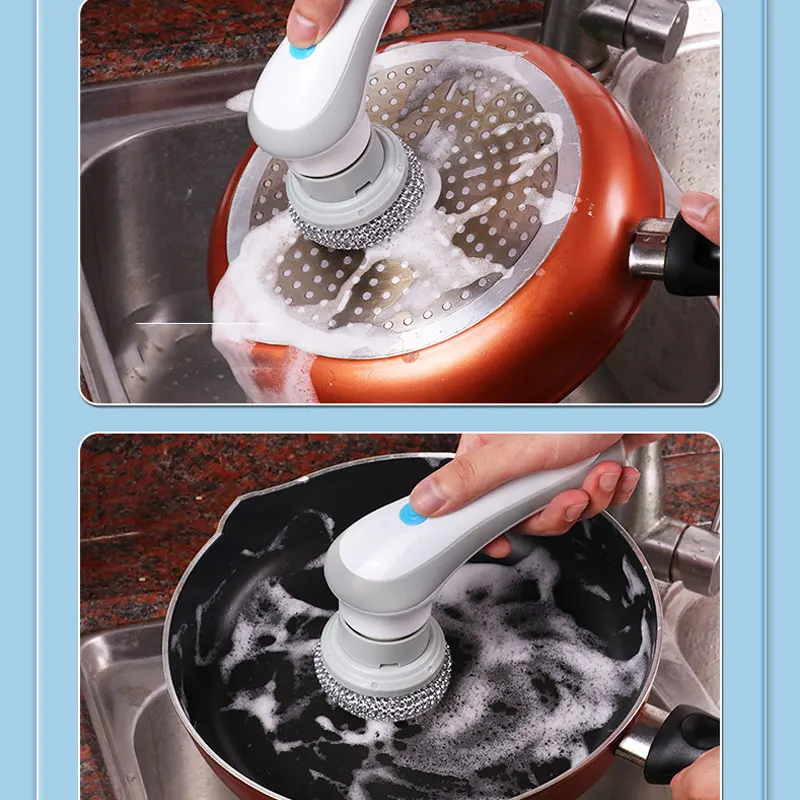 USB Electric Cleaning Brush, 3-In-1 Multi Functional Household Kitchen And Bathroom Cleaning Tool, Handheld Wireless