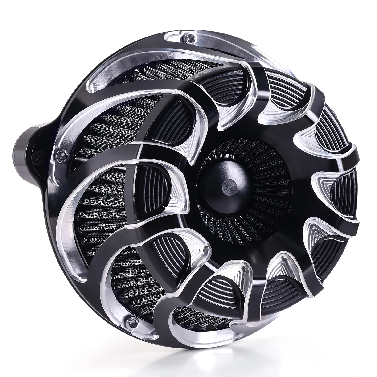 New Black Drift Inverted Series Forged Billet Aluminum Air Cleaner Kit for 2017-2025 Street Glide FLHX Road Glide CVO Softail