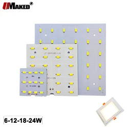 Placa de aluminio LED para lámparas de Panel, disipador de calor SMD5730, fuente de luz cuadrada, 5/10 piezas, 6W, 12W, 18W