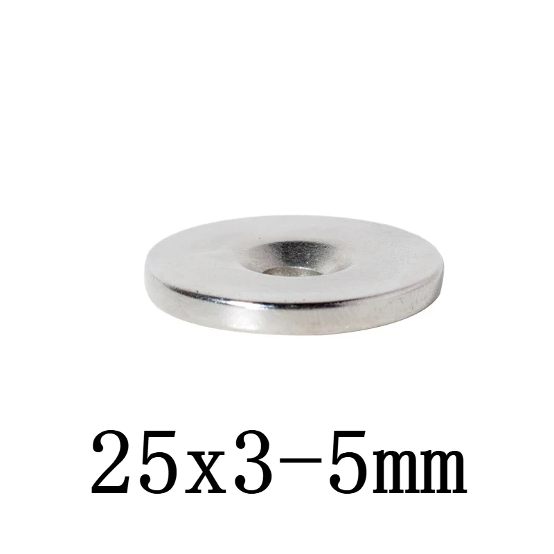 25x3-5 Strong Cylinder Rare Earth Magnet 25*3 mm Hole 5mm Round Magnetic Magnets  25*3-5 For Home Refrigerators, Offices DIY