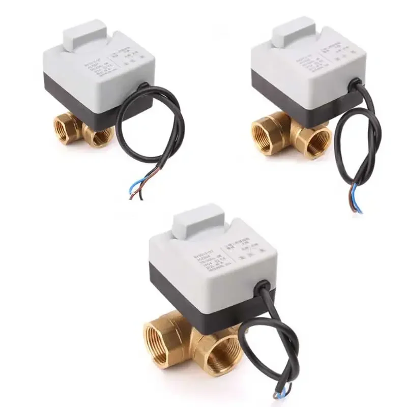 

AC220V 3-ходовой DN15 DN20 DN25 Шаровой кран с электроприводом Три провода Два Управления для кондиционирования воздуха