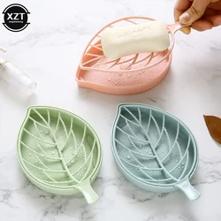 Leaf Shape Soap Holder Non Slip Soap Box Toilet Shower Tray Draining Rack Plastic Bathroom Gadgets Soap Dish Soap Tray Holder