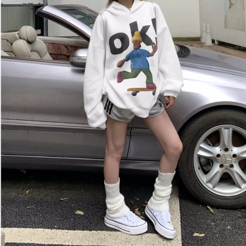 

Мужская толстовка свободного кроя с принтом Skateboard 300 Pou, модная повседневная уличная одежда, осенне-зимняя толстовка большого размера