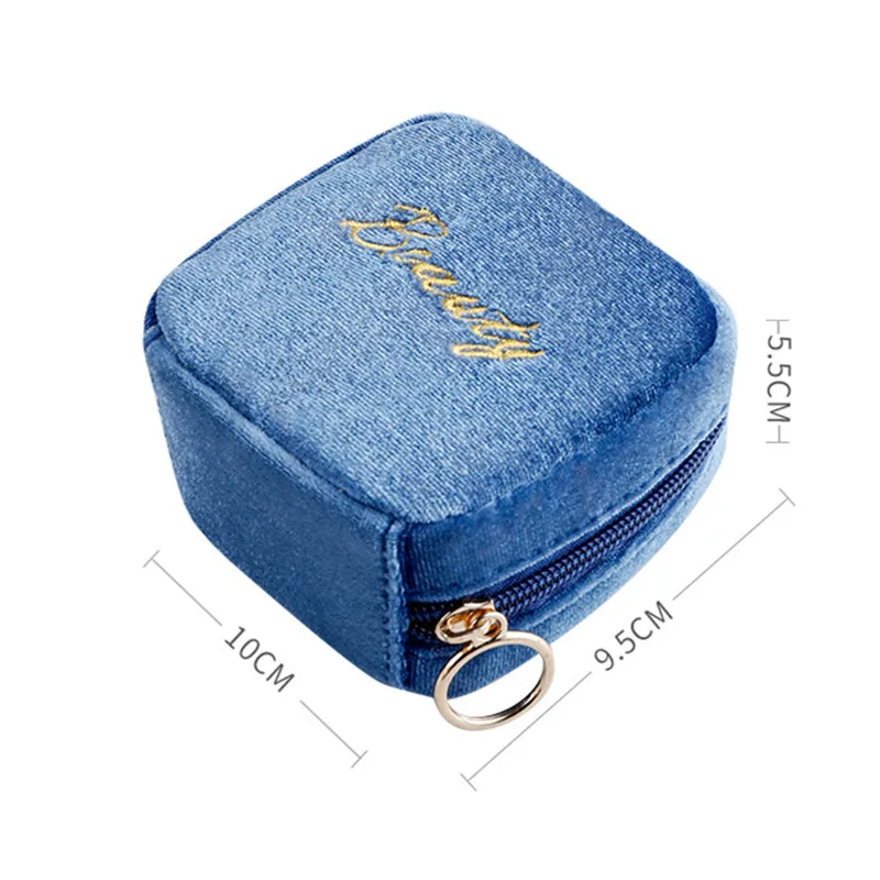 Women Velvet Cosmetic Bag Organizer Girls Ladies Cute Mini Small Travel Lipstick Makeup Bags Sanitary Napkin Pad Storage Bags