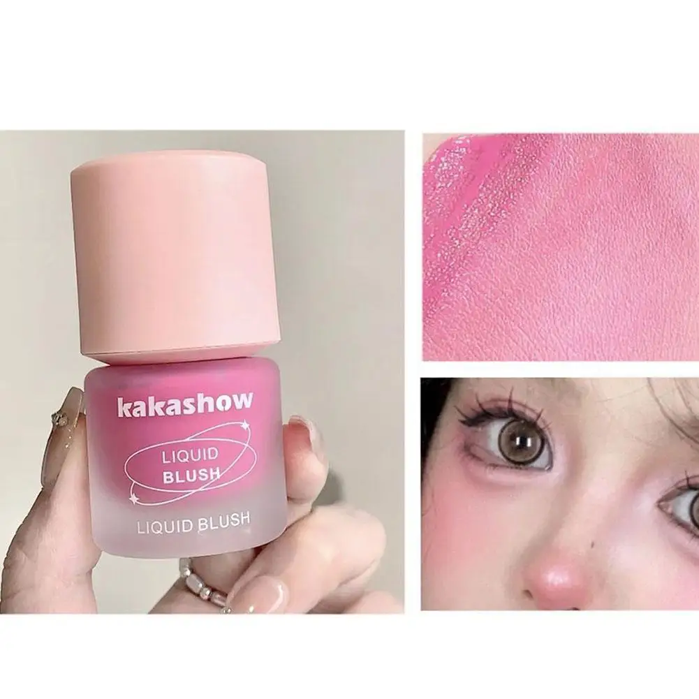 Weiches hellrosa flüssiges Rouge, langlebiges natürliches Konturierungs-Make-up, wasserdichtes Gesichtsrouge, koreanisches Rouge, gesättigtes Rouge, D2I6