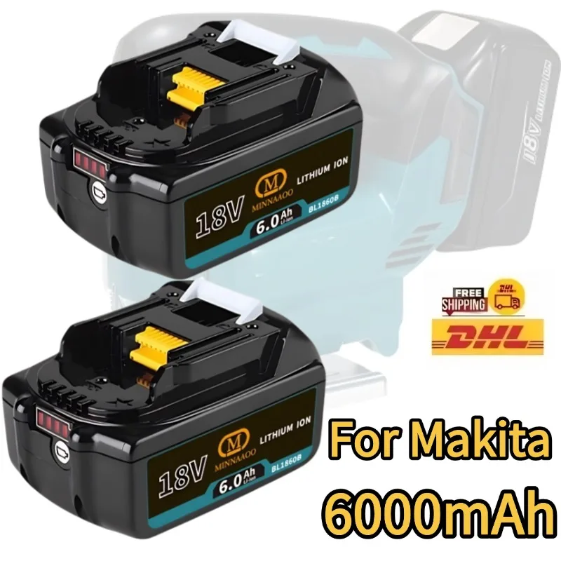 

For Makita BL1830 Battery 6A Charger 18V 6000mAh Replacement Battery For BL1860 BL1850 BL1840B Tool Rechargable Battery