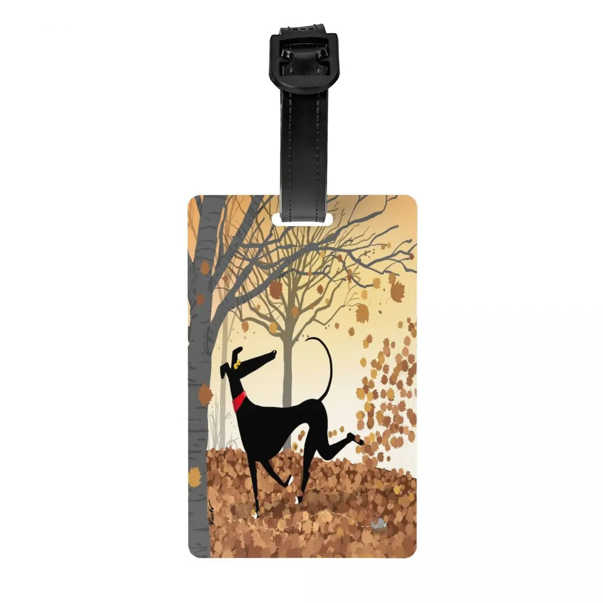 Custom Autumn Hound Greyhound Dog bagagli tag per valigie Sighthound Whippet Cartoon Pattern Privacy Cover nome ID Card