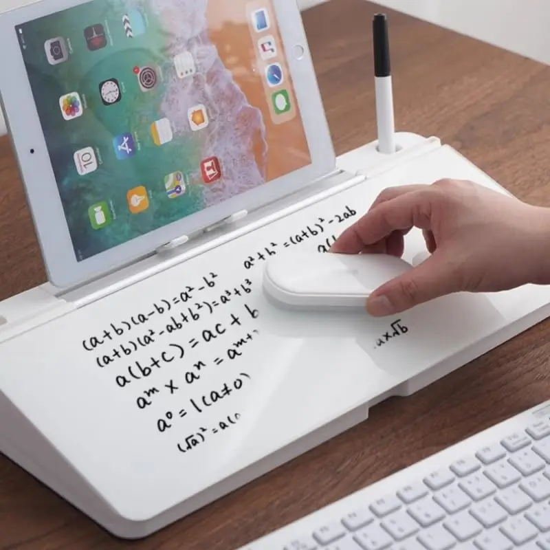 Desktop Glass Dry Erase Board,Computer Keyboard Stand White Board Surface Pad,Computer Buddy