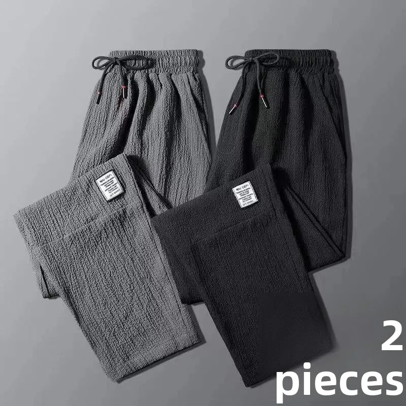 Loose Thin Ice Silk Work Pants for Men Summer Quick Dry Lightweight Comfortable Breathable Pants for Office And Outdoor Work