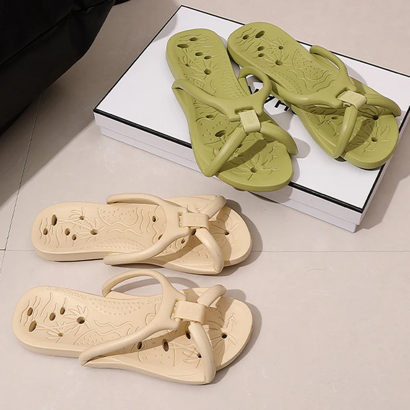 Summer Folding Slippers EVA Flip-Flops Men Trip Travel Portable Slippers Home Hotel Couple Bathing Slides Soft Beach Shoes