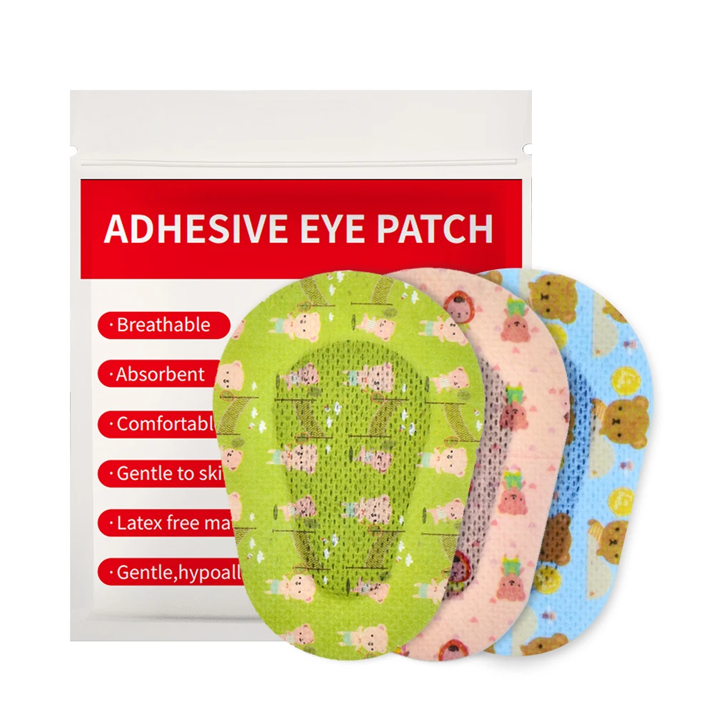 60Pcs Cute Adhesive Eye Patches Bandage for Kids Girls Boys with 3 Different Designs for Amblyopia, Lazy Eye Protect Eyesight