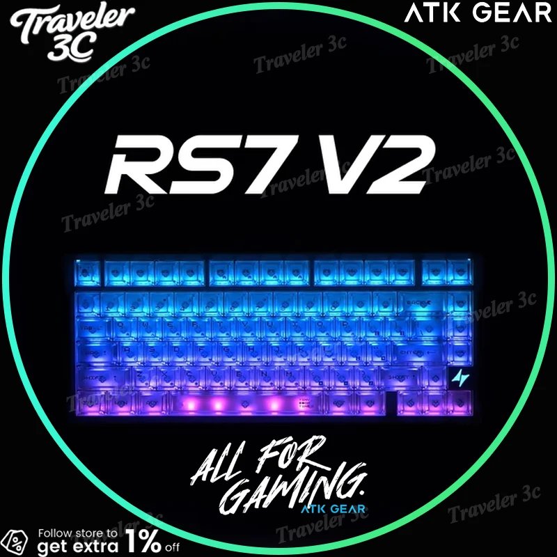 

ATK RS7V2 Magnetic Switch Gaming Keyboard 75% Layout Switch Support RT0.001mm DKS SOCD TGL RGB Blazing Wind Gen3 Ultra Version