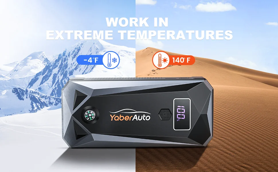 YABER Auto Starthilfe 4000A 26800 mAh Auto Batterie Powerbank Auto Batterie Booster Ladegerät Externe Batterie – Detail 5