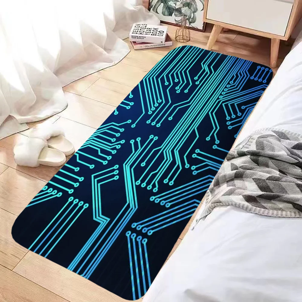 Circuit Board Creative Door Floor Mat Bath Mats Kitchen Foot Mat Prayer Rug Carpet for Kitchen Rugs Bathroom Non-slip Entrance