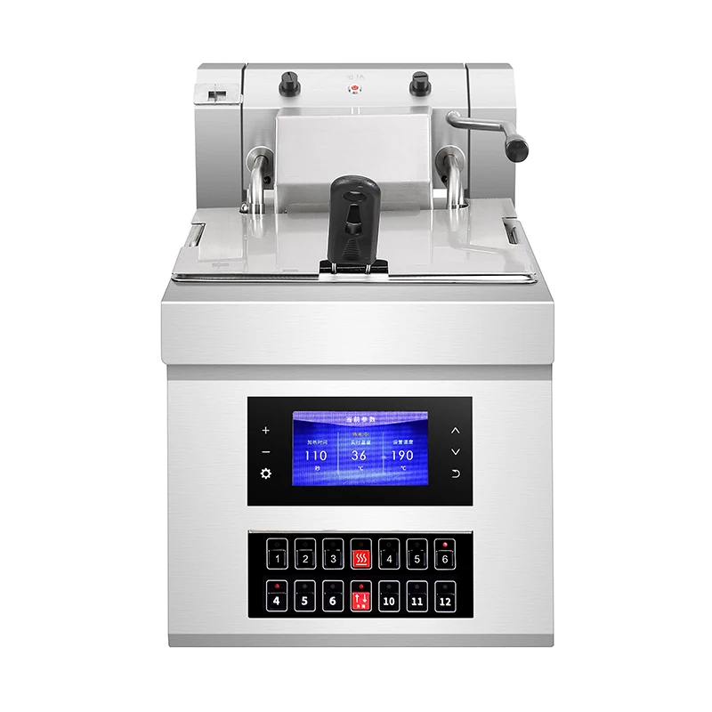 220V 3KW Stainless Steel Restaurant Hotel Catering Kitchen New Condition High Safety Commercial Electric Chicken Deep Fryer