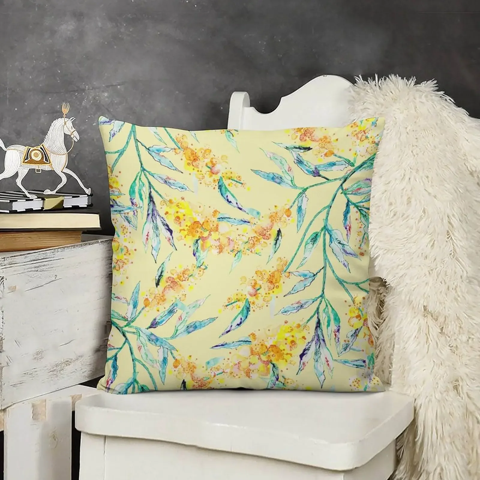 

Golden Wattle Design Throw Pillow Luxury Pillow Cover Sofa Cushion Bed pillowcases pillow