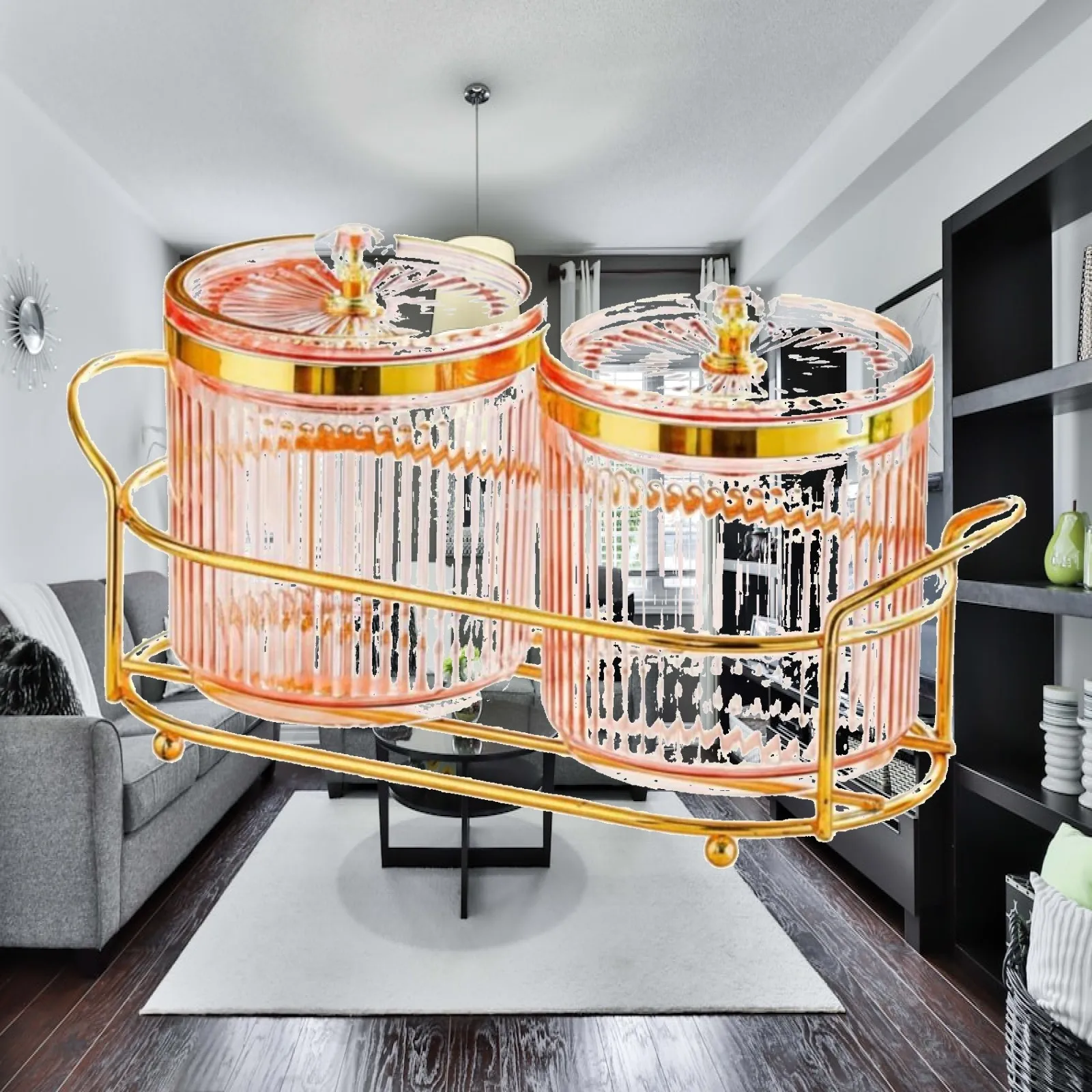 Durable Durable Glass Storage Jar with Iron Rack for Home Kitchen Organization and Display - Aliexpress Deal