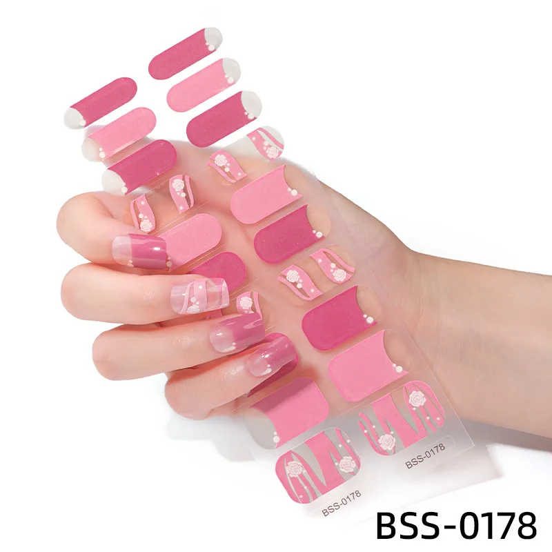 Halb gehärtete Gel Nagel Wraps Patch Maniküre Nail Art Dekor langlebige Gel Nagel Aufkleber Nagel Öl Film hart mit UV-Licht bekommen