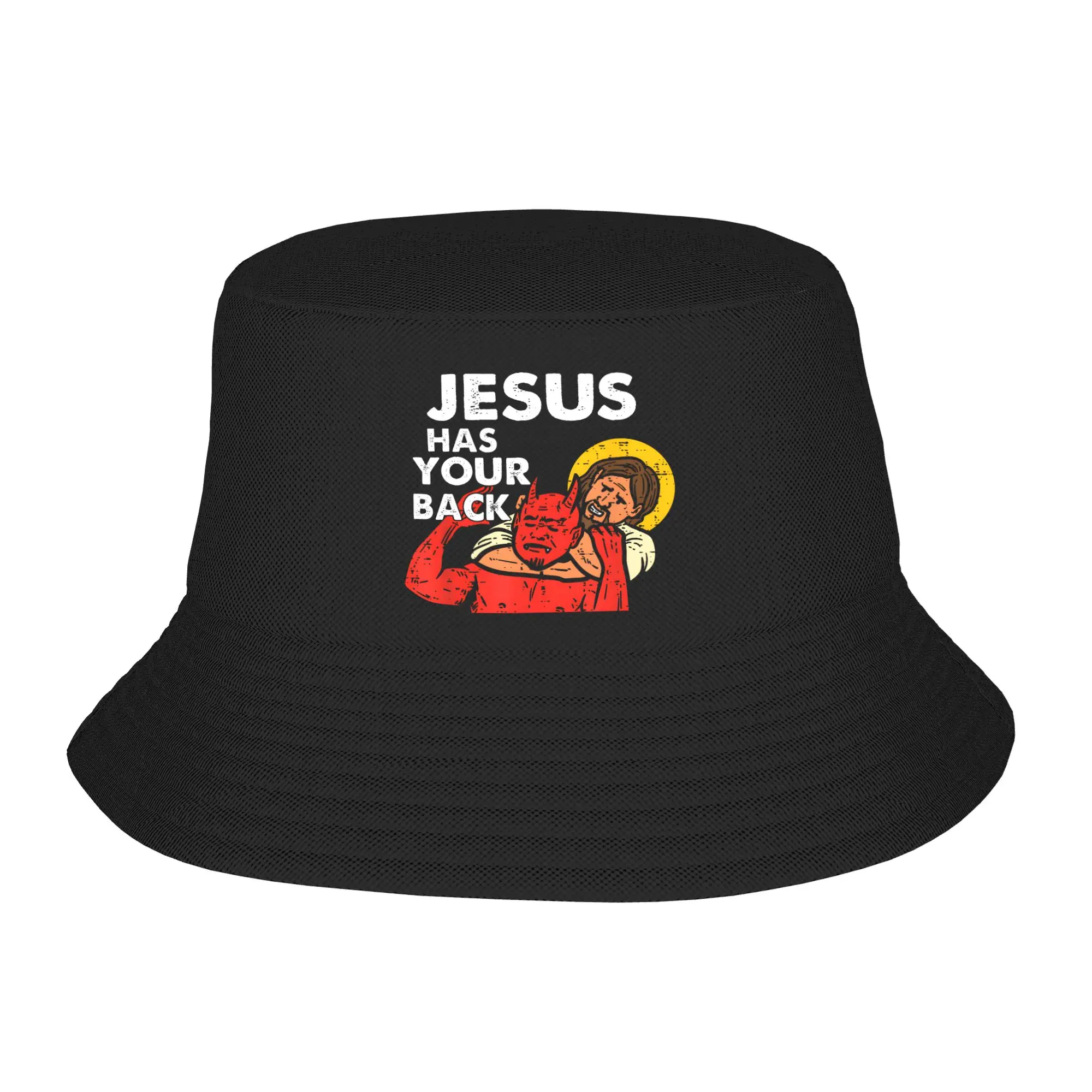 Jesus Has Your Back Jiu Jitsu Bucket Hats Gift For Girl Harajuku  Vocation Caps For Outdoor UV Protection
