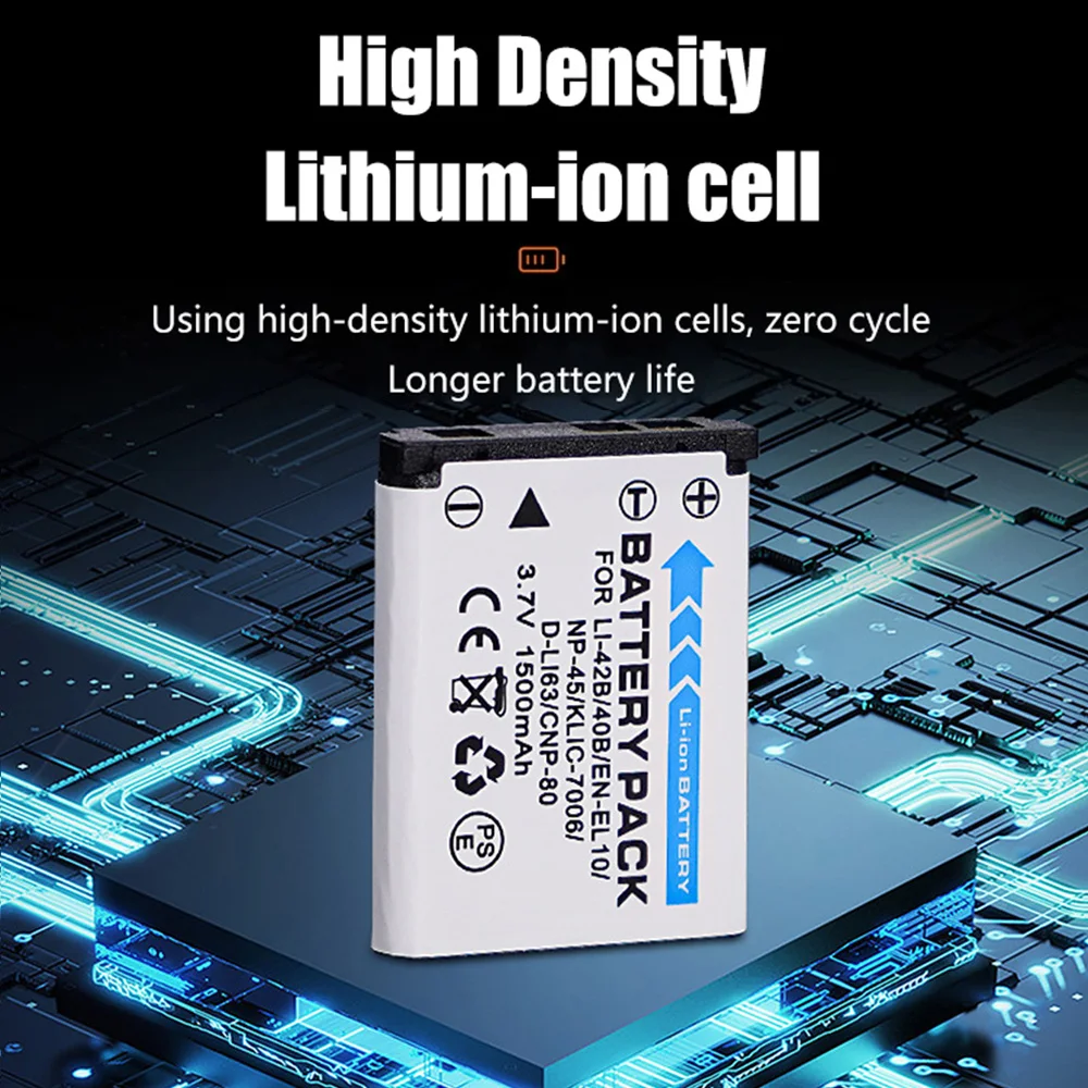 Akumulator do aparatu 1500mAh EN-EL10 Li-42B Li-40B NP-45 D-Li63 D-Li108 NP-80 do Nikon, OLYMPUS, FUJIFILM, Pentax, Casio — zdjęcie produktu 3