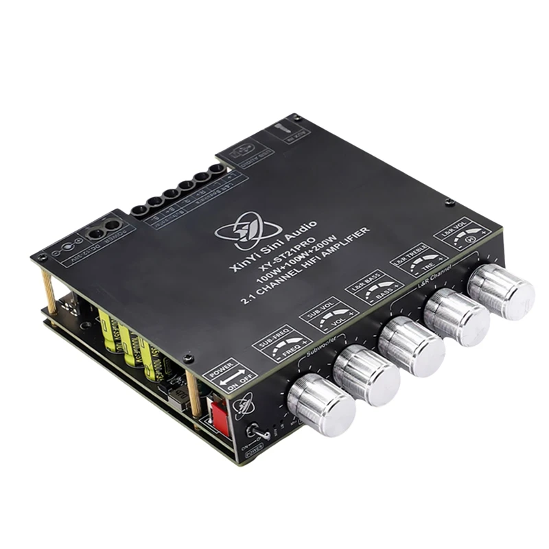 

ST21PRO Bluetooth Digital Audio Power Amplifier Board 2.1 Channel 100Wx2+200W Subwoofer TPA3221 Exceeds 3116