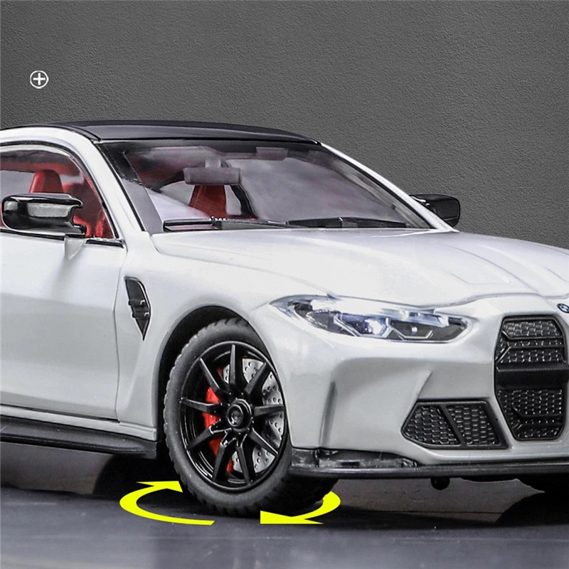 Modelo de coche deportivo de aleación coupé M4 G82, vehículo de Metal fundido a presión, simulación de luz de sonido, Colección Chlidrens, juguetes